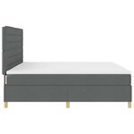 vidaXL Lit à ressort LED avec matelas Gris foncé 200 x 200 cm tissu