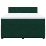 vidaXL Sommier à lattes de lit et matelas Vert foncé 140x190cm Velours