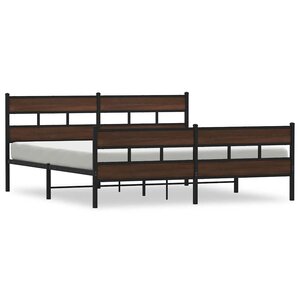 vidaXL Cadre de lit en métal sans matelas chêne marron 200x200 cm