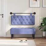 vidaXL Tête de lit suspendue Avec lumière LED Bleu denim Tissu