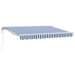 vidaXL Auvent rétractable électrique Bleu et Blanc 3 x 2 5 m