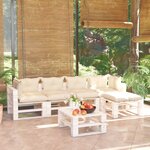 vidaXL Salon palette de jardin 6 Pièces avec coussins bois de pin