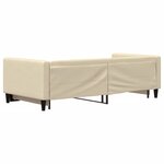 vidaXL Lit de jour avec gigogne sans matelas crème 90x200 cm