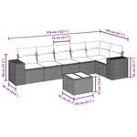 vidaXL Salon de jardin avec coussins 7 Pièces gris clair résine tressée