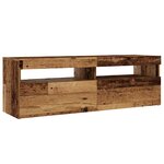 vidaXL Meuble TV avec lumières LED vieux bois bois d'ingénierie