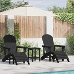 vidaXL Mobilier de jardin lounge 3 Pièces Noir 38 x 38 x 46 cm Plastique