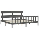 vidaXL Cadre de lit sans matelas gris 200x200 cm bois massif de pin