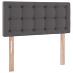 vidaXL Lit avec rangement et matelas Gris 90 x 200 cm Simili cuir