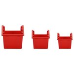 vidaXL Ensemble d'étagères d'atelier 35 Pièces Rouge et noir 77x39 cm PP