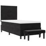 vidaXL Lit à ressorts avec matelas Noir 100 x 200 cm Velours