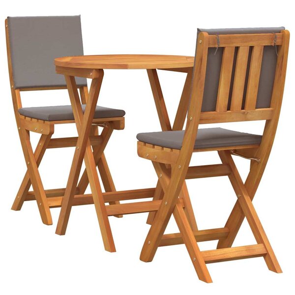 vidaXL Ensemble bistrot 3 pc Huile Naturelle Bois d'Acacia Massif