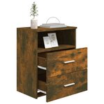 vidaXL Table de chevet Chêne fumé 50x32x60 cm