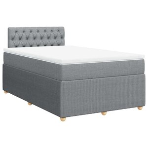 vidaXL Sommier à lattes de lit et matelas gris clair 120x190 cm tissu