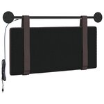 vidaXL Tête de lit suspendue Avec lumière LED Marron foncé Tissu