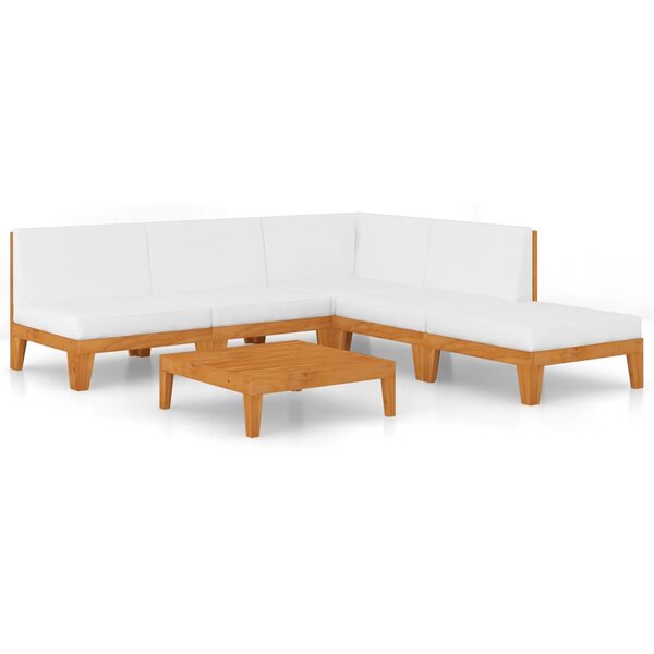 vidaXL Salon de jardin 6 Pièces avec coussins Bois d'acacia solide