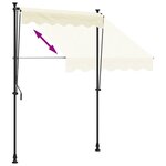 vidaXL Auvent rétractable crème 200x115 cm tissu et acier