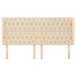 vidaXL Tête de lit avec oreilles Crème 203x23x118/128 cm Tissu