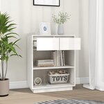 vidaXL Armoire console Blanc 60x34x75 cm Bois de pin solide