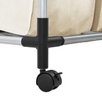 vidaXL Trieuse à linge avec 4 sacs Crème Acier