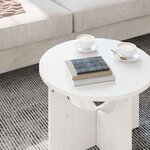 vidaXL Table basse Blanc 50 x 50 x 35 cm Bois massif en pin