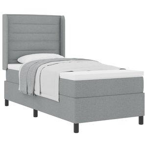 vidaXL Lit à ressorts avec matelas Gris clair 90 x 190 cm tissu