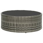 vidaXL Salon de jardin 7 Pièces avec coussins Résine tressée Gris