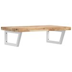 vidaXL Étagère de vasque murale acier et bois massif d'acacia