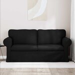 vidaXL Canapé Noir 215 x 82 x 80 cm tissu