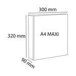 Classeur PP personnalisable Kreacover - 2 anneaux en D 60mm - A4 maxi - Blanc x 10 EXACOMPTA