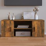 vidaXL Meuble TV Chêne fumé 100x35x40 cm Bois d'ingénierie
