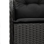 vidaXL Ensemble à manger de jardin coussins 5Pièces Noir Résine tressée