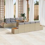 vidaXL Ensemble de salle à manger pour jardin 9 Pièces Beige et gris
