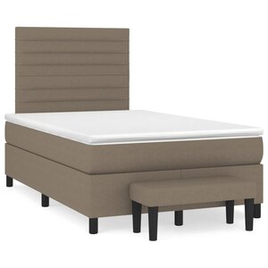 vidaXL Sommier à lattes de lit avec matelas Taupe 120x200 cm Tissu