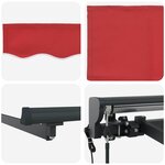 vidaXL Auvent Rétractable Rouge 450x300 cm tissu