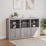 vidaXL Buffet avec lumières LED sonoma gris 181 5x37x100 cm