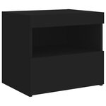 vidaXL Table de chevet avec lumières LED noir 50x40x45 cm