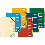 Trieur Harmonika® À Fenêtres Avec Élastiques Véritable Carte Lustrée 6 Compartiments - Couleurs Assorties - X 8 - Exacompta