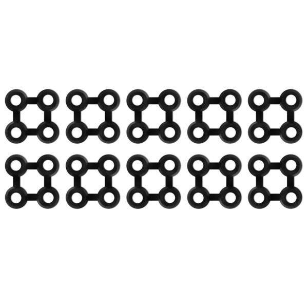 vidaXL Connecteurs de tapis 10 Pièces caoutchouc noir