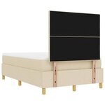 vidaXL Lit à ressorts avec matelas Crème 120 x 190 cm tissu