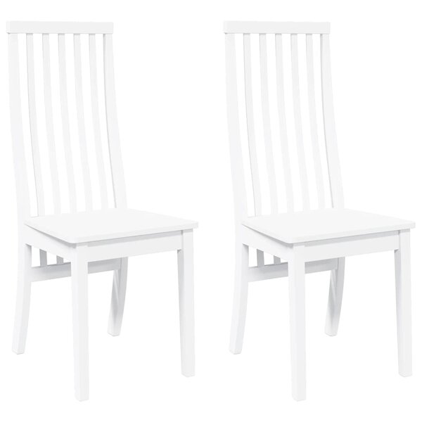 vidaXL Chaises à manger 2 Pièces blanc bois massif caoutchouc