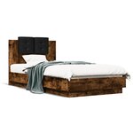 vidaXL Cadre de lit sans matelas chêne fumé 90x190 cm