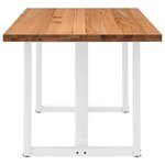 vidaXL Table à manger marron clair bois de chêne massif rectangulaire