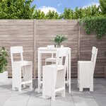 vidaXL Ensemble de bar de jardin 5 Pièces blanc bois massif de pin