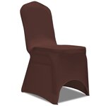 vidaXL Housse de chaise extensible 6 Pièces marron