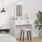 vidaXL Table de Toilette Blanc 79 x 41 x 140 cm Bois d'ingénierie