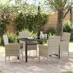 vidaXL Ensemble de salle à manger pour jardin 5 Pièces Gris clair