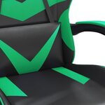 vidaXL Chaise de jeu Noir et vert Similicuir