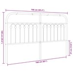 vidaXL Tête de lit métal blanc 160 cm