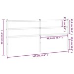 vidaXL Tête de lit métal noir 180 cm