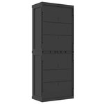 vidaXL Armoire de rangement d'extérieur gris et noir 65x37x165 cm PP